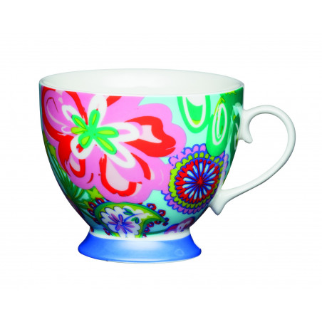 KitchenCraft China Bright Floral 400ml Footed Mug