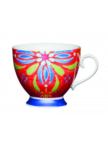 KitchenCraft China Moroccan Red 400ml Footed Mug