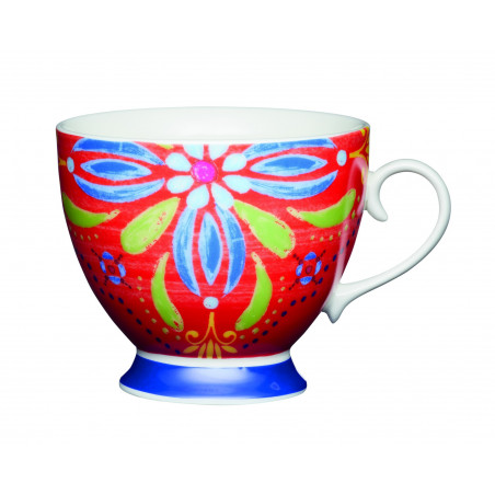 KitchenCraft China Moroccan Red 400ml Footed Mug