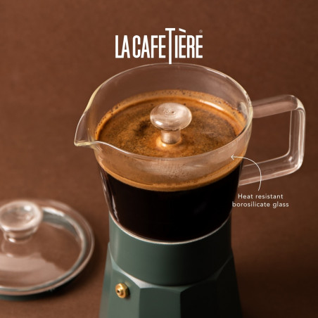 La Cafetière Verona Glass Espresso Maker, 6-Cup, Green