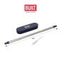 BUILT Retractable Straw with Case, Stainless Steel, Navy BUILT Retractable Straw with Case, Stainless Steel, Navy