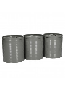 KitchenCraft Storage Canisters Set of 3, 1L - Grey