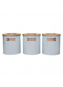 KitchenCraft Tea, Coffee and Sugar Canisters Set of 3, 1L - Light Blue
