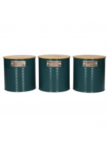 KitchenCraft Tea, Coffee and Sugar Canisters Set of 3, 1L - Teal