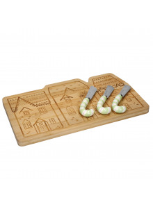 KitchenCraft The Nutcracker Collection Bamboo Cheese Serving Set