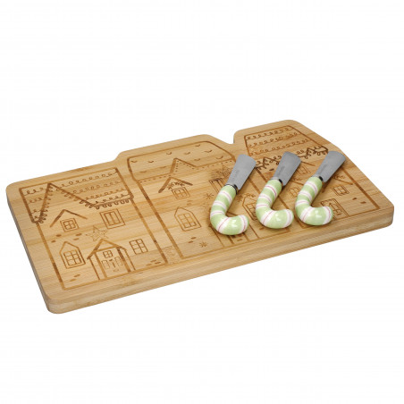 KitchenCraft The Nutcracker Collection Bamboo Cheese Serving Set