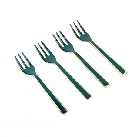 Artesà Mini Serving Forks, Set of 4 - Green and Gold