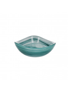 Artesà Glass Serving Bowl, Green Swirl - 13 cm