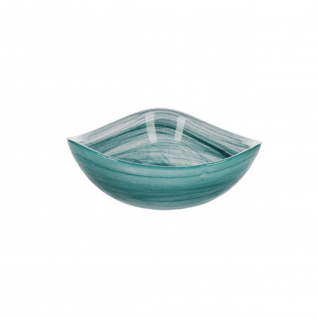 Artesà Glass Serving Bowl, Green Swirl - 13 cm