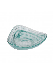 Artesà Glass Serving Bowl, Green Swirl - 18 cm