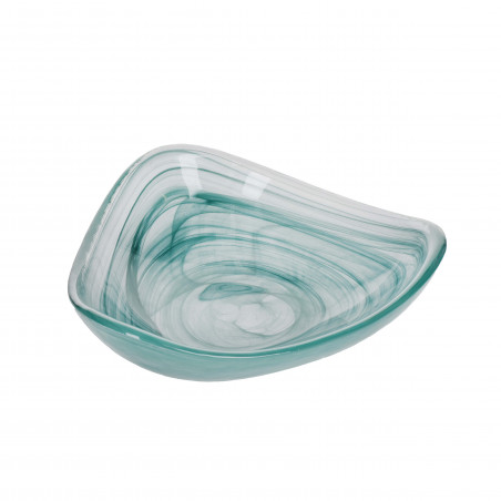 Artesà Glass Serving Bowl, Green Swirl - 18 cm