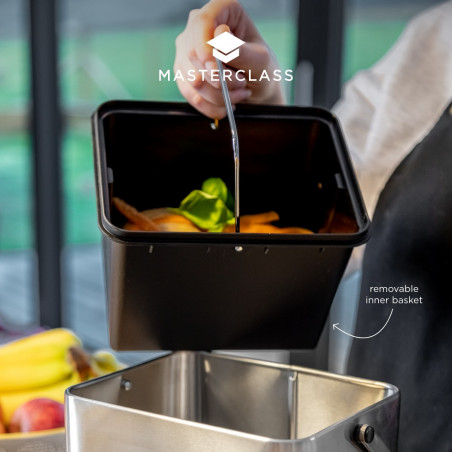 MasterClass Stainless Steel Compost Bin with Antimicrobial Lid