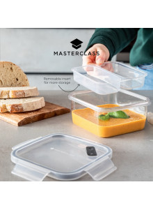 MasterClass Eco Snap Lunch Box with Removable Divider, 800 ml