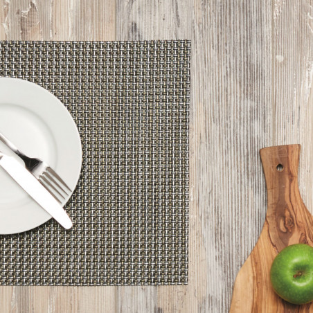 KitchenCraft Woven Black / Gold Mix Placemat