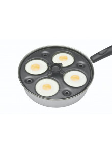 KitchenCraft Aluminium Coated Carbon Steel Four Hole Egg Poacher