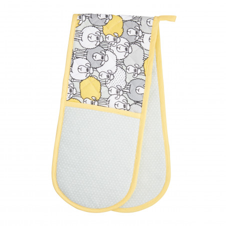 KitchenCraft Yellow Sheep Double Oven Glove