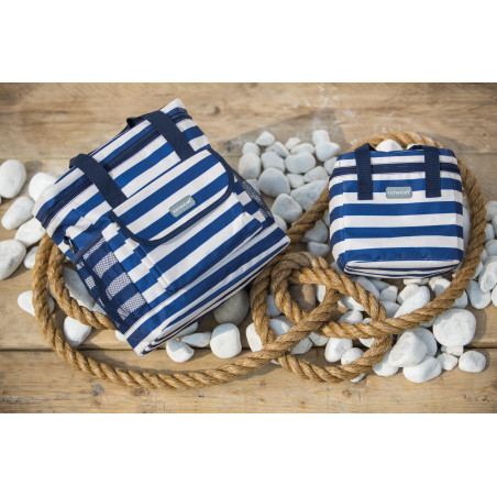 KitchenCraft Lulworth Nautical-Striped Medium Cool Bag