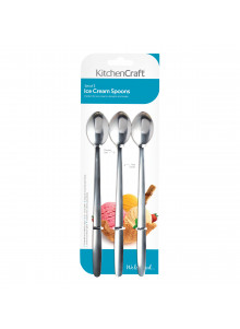 KitchenCraft Set of 3 Stainless Steel Ice Cream / Soda Spoons