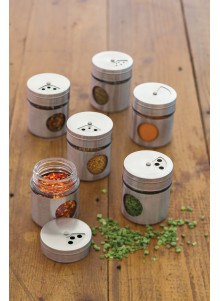 Home Made Set of 6 Stainless Steel Spice Jars