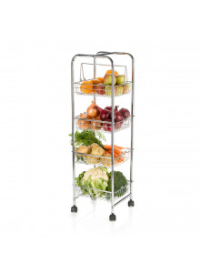 KitchenCraft Chrome Plated Four Tier Trolley