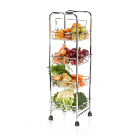 KitchenCraft Chrome Plated Four Tier Trolley