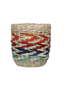 KitchenCraft Seagrass Planter with Rainbow Stripe Design