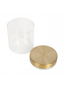 MasterClass Airtight Small Glass Food Storage Jar with Brass Lid