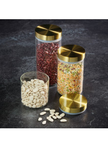 MasterClass Airtight Medium Glass Food Storage Jar with Brass Lid