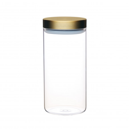MasterClass Airtight Large Glass Food Storage Jar with Brass Lid