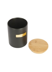 MasterClass Stoneware and Brass Effect Coffee Canister with Airtight Bamboo Lid