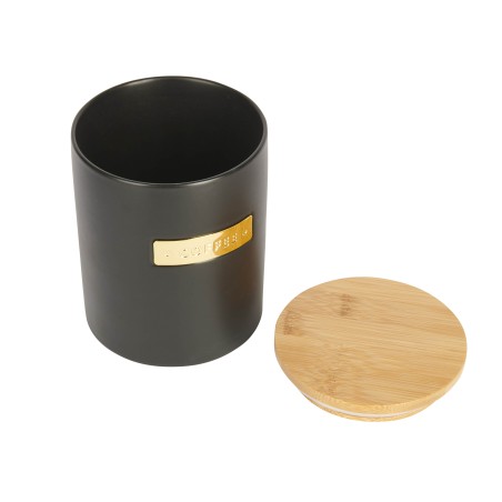 MasterClass Stoneware and Brass Effect Coffee Canister with Airtight Bamboo Lid