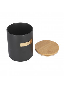 MasterClass Stoneware and Brass Effect Tea Caddy with Airtight Bamboo Lid