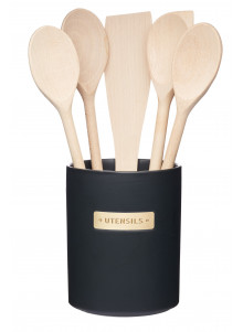 MasterClass Stoneware and Brass Effect Kitchen Utensil Holder