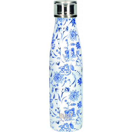 Built 500ml Double Walled Stainless Steel Water Bottle Blue Floral