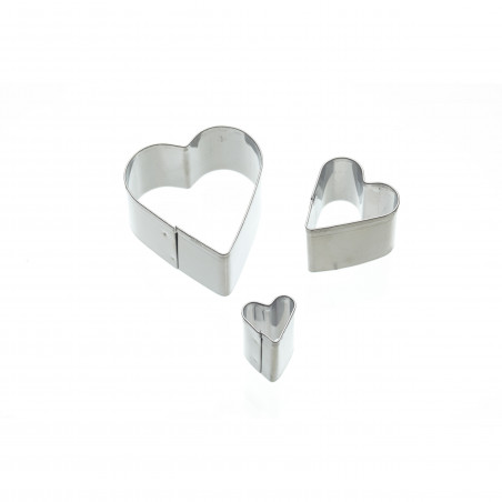 KitchenCraft Set of 3 Heart Fondant Cutters