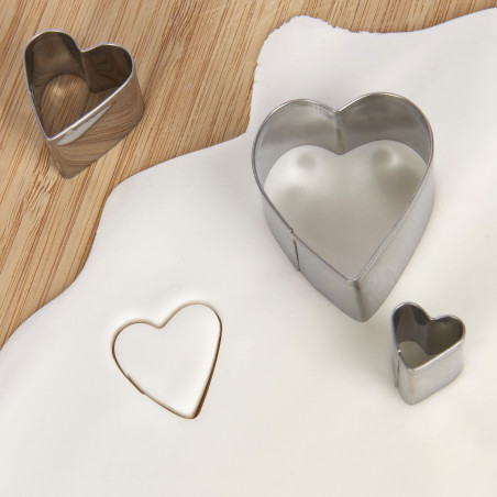 KitchenCraft Set of 3 Heart Fondant Cutters