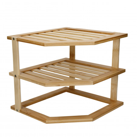 Copco Bamboo 3-Tier Kitchen Corner Storage Shelf