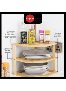 Copco Bamboo 3-Tier Kitchen Corner Storage Shelf