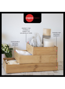 Copco Bamboo Home Organisers, Set of 3