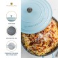 MasterClass 4L Cast Aluminium Shallow Casserole Dish, Sky Blue MasterClass 4L Cast Aluminium Shallow Casserole Dish, Sky Blue