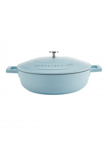 MasterClass 4L Cast Aluminium Shallow Casserole Dish, Sky Blue