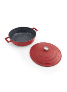 MasterClass 4L Cast Aluminium Shallow Casserole Dish, Red