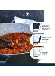MasterClass 5L Cast Aluminium Shallow Casserole Dish, Black