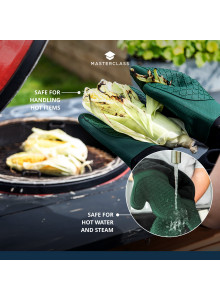 MasterClass Silicone & Cotton Double-Sided Oven Glove, Green