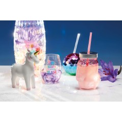 BarCraft Unicorn Pink Glass Drinks Jar with Straw