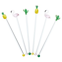 BarCraft Glass Cocktail Stirring Sticks