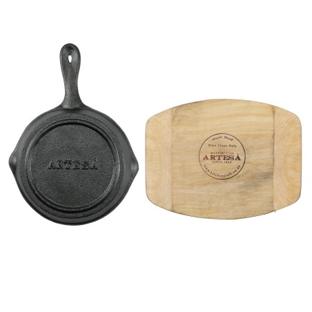 Artesà Cast Iron 11cm Mini Fry Pan with Board