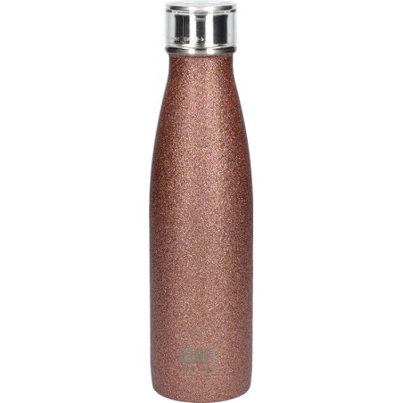 Built 500ml Double Walled Stainless Steel Water Bottle Rose Gold Glitter