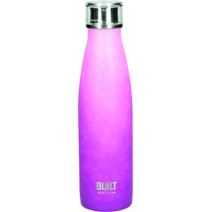 Built 500ml Double Walled Stainless Steel Water Bottle Pink and Purple Ombre