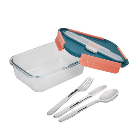 Built Tropics Glass 900ml Lunch Box with Cutlery